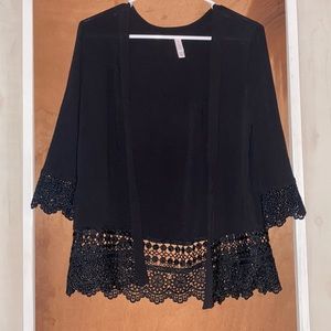X-Small Black Laced Cardigan